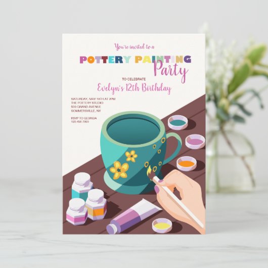 Aardappelbakken Schilderfeest Kaart (Staand voorkant)