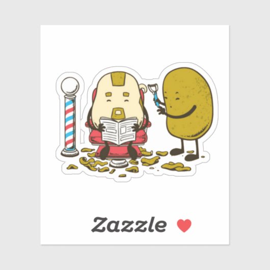 Aardappelbarbier Sticker (Vel)