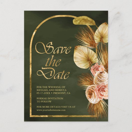 Aardappelboomgaard groen sparen de datum briefkaart (Voorkant)