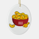 Aardappelchip cartoon illustratie keramisch ornament (Rechts)