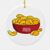 Aardappelchip cartoon illustratie keramisch ornament (Achterkant)