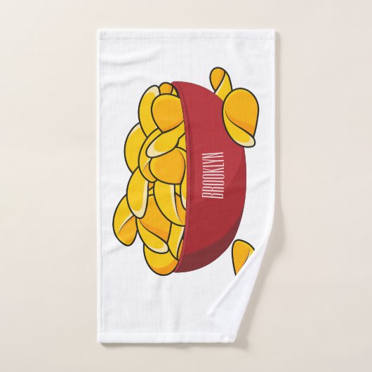 Aardappelchipafbeelding cartoon bad handdoek (Handdoek)