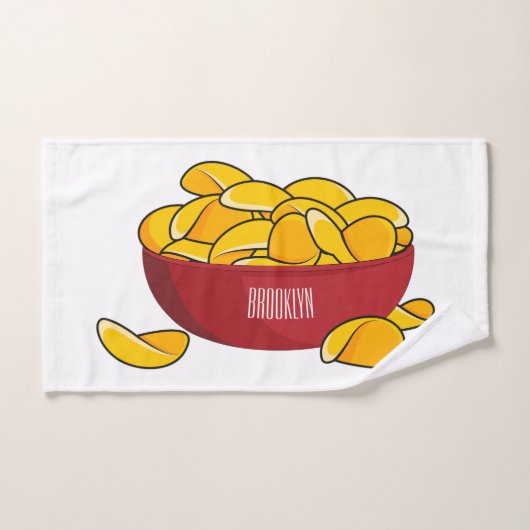 Aardappelchipafbeelding cartoon bad handdoek (Handdoek)