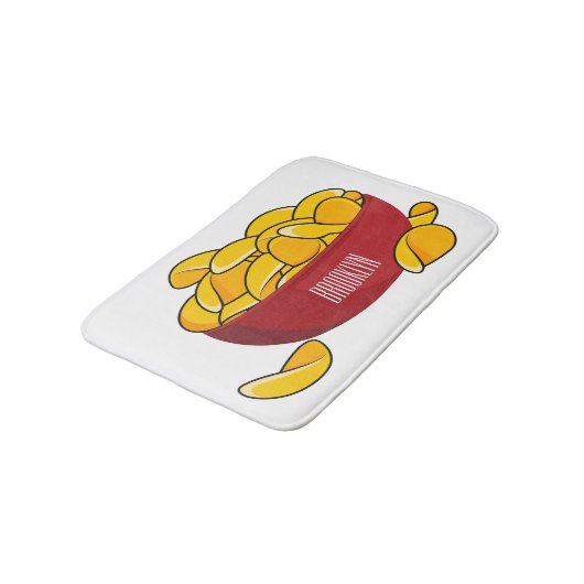 Aardappelchipafbeelding cartoon badmat (Gekanteld)