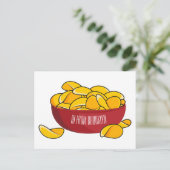 Aardappelchipafbeelding cartoon briefkaart (Staand voorkant)