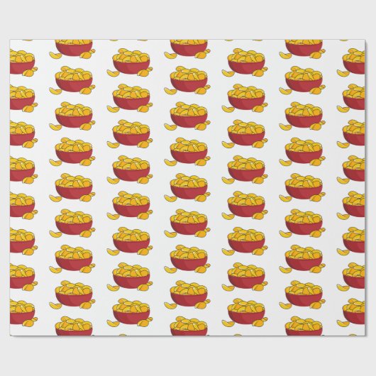 Aardappelchipafbeelding cartoon cadeaupapier (Vlak)