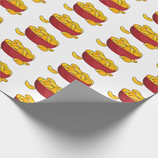 Aardappelchipafbeelding cartoon cadeaupapier (Hoek)