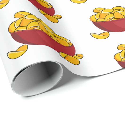 Aardappelchipafbeelding cartoon cadeaupapier (Rol Hoek)