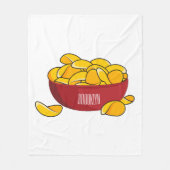 Aardappelchipafbeelding cartoon fleece deken (Voorkant)