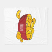 Aardappelchipafbeelding cartoon fleece deken (Voorkant (Horizontaal))