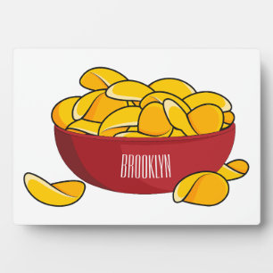 Aardappelchipafbeelding cartoon fotoplaat