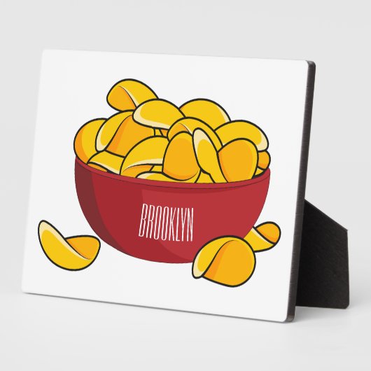 Aardappelchipafbeelding cartoon fotoplaat (Zijkant)