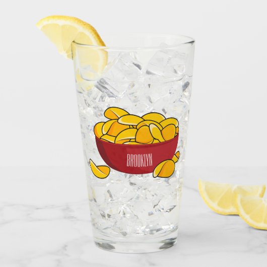 Aardappelchipafbeelding cartoon glas (Voorkant ijs)