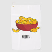 Aardappelchipafbeelding cartoon golfhanddoek (Voorkant)