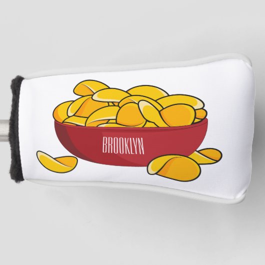 Aardappelchipafbeelding cartoon golfheadcover (Voorkant)