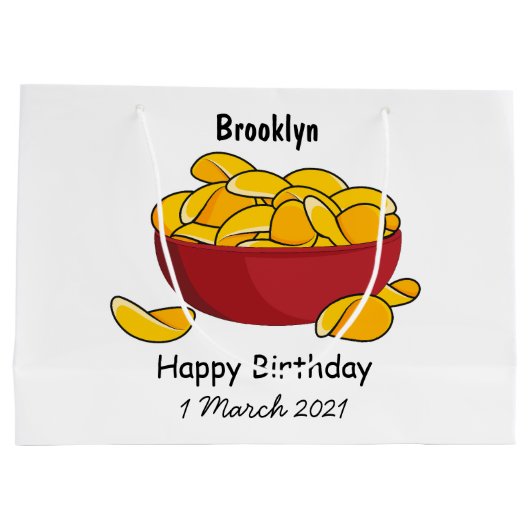 Aardappelchipafbeelding cartoon groot cadeauzakje (Achterkant)