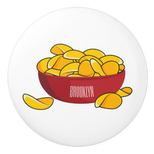 Aardappelchipafbeelding cartoon keramische knop
