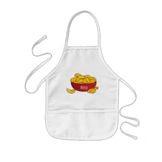 Aardappelchipafbeelding cartoon kinder schort