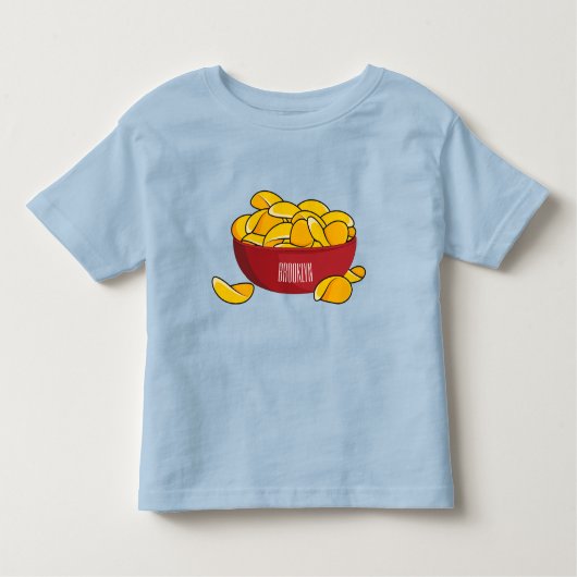 Aardappelchipafbeelding cartoon kinder shirts (Voorkant)
