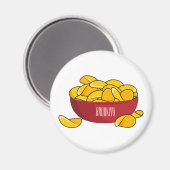 Aardappelchipafbeelding cartoon magneet (Voorkant / Achterkant)