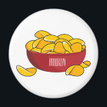 Aardappelchipafbeelding cartoon magneet<br><div class="desc">Aardappelchipafbeelding cartoon</div>