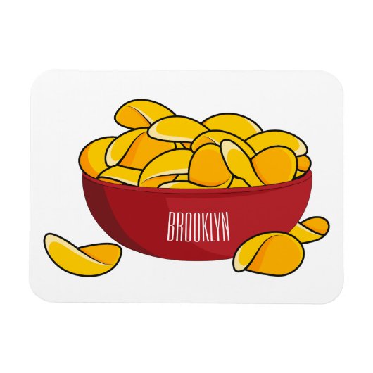 Aardappelchipafbeelding cartoon magneet (Horizontaal)