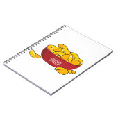 Aardappelchipafbeelding cartoon notitieboek (Linkerzijde)