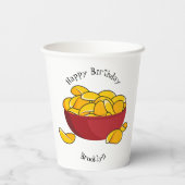 Aardappelchipafbeelding cartoon papieren bekers (Achterkant)
