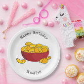 Aardappelchipafbeelding cartoon papieren bordje (Feest)