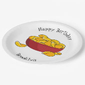 Aardappelchipafbeelding cartoon papieren bordje (Gekanteld)