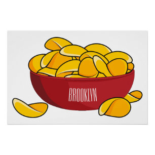 Aardappelchipafbeelding cartoon perfect poster