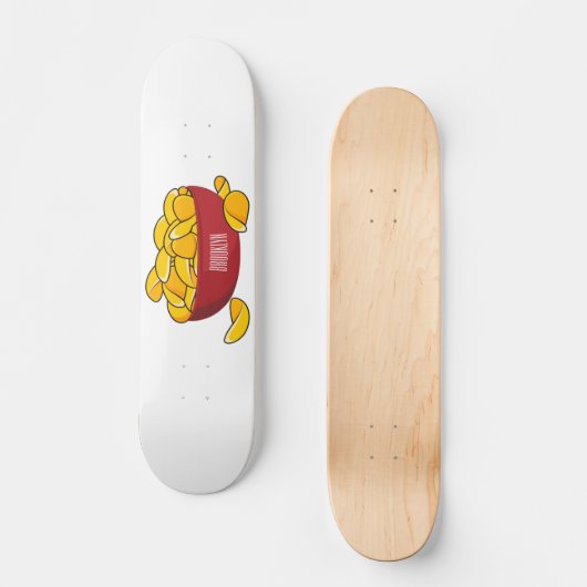 Aardappelchipafbeelding cartoon persoonlijk skateboard (Voorkant)