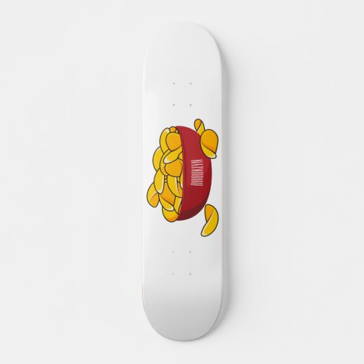 Aardappelchipafbeelding cartoon persoonlijk skateboard (Voorkant)