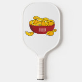 Aardappelchipafbeelding cartoon pickleball paddle (Achterkant)