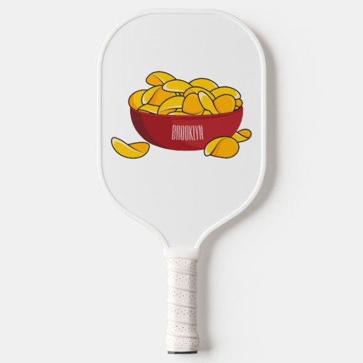 Aardappelchipafbeelding cartoon pickleball paddle (Voorkant)