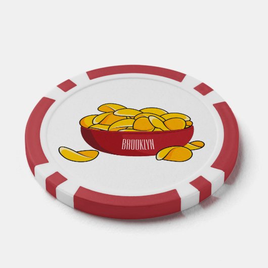 Aardappelchipafbeelding cartoon poker chips (Enkel)