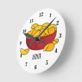 Aardappelchipafbeelding cartoon ronde klok (Hoek)