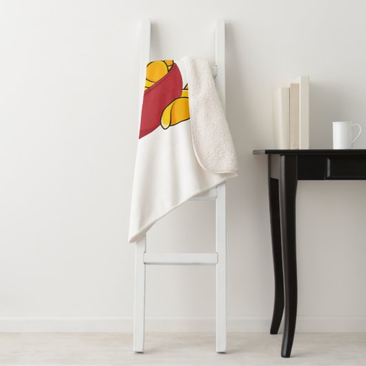 Aardappelchipafbeelding cartoon sherpa deken (In situ)