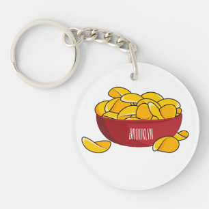 Aardappelchipafbeelding cartoon sleutelhanger