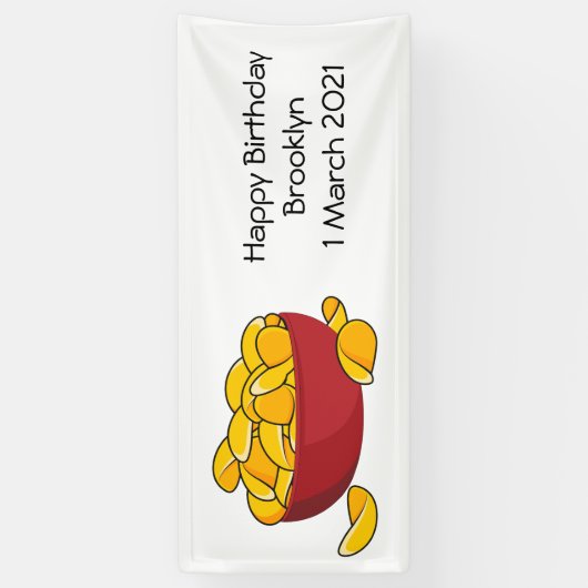 Aardappelchipafbeelding cartoon spandoek (Verticaal)