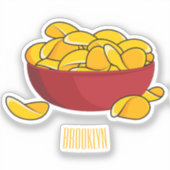 Aardappelchipafbeelding cartoon sticker (Voorkant)