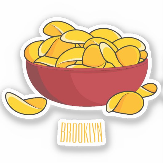 Aardappelchipafbeelding cartoon sticker (Voorkant)