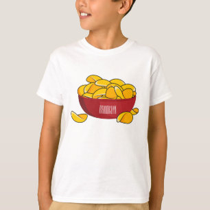 Aardappelchipafbeelding cartoon t-shirt