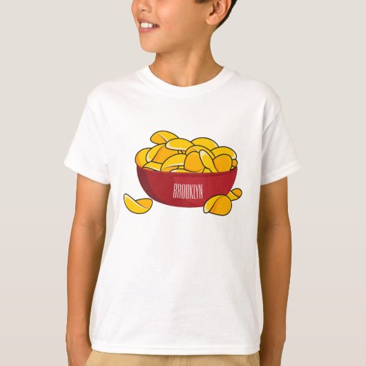 Aardappelchipafbeelding cartoon t-shirt (Voorkant)