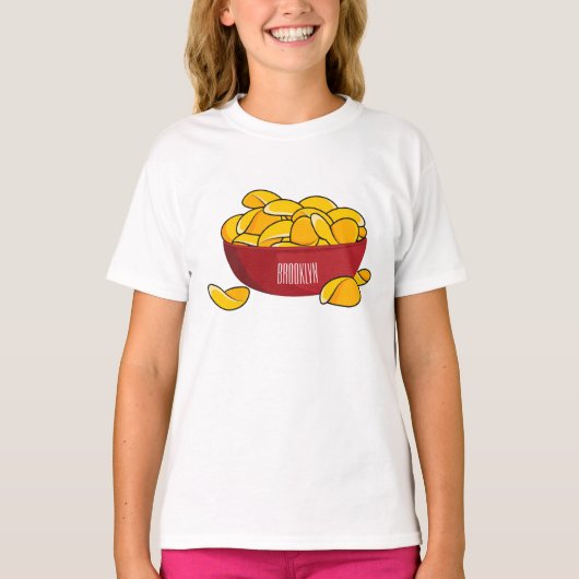 Aardappelchipafbeelding cartoon t-shirt (Voorkant)