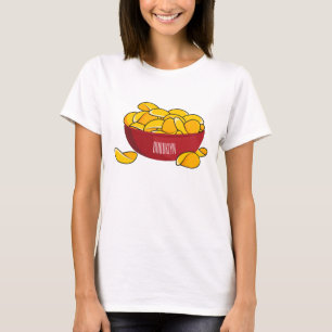 Aardappelchipafbeelding cartoon t-shirt