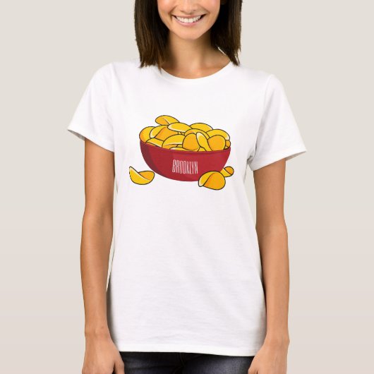 Aardappelchipafbeelding cartoon t-shirt (Voorkant)