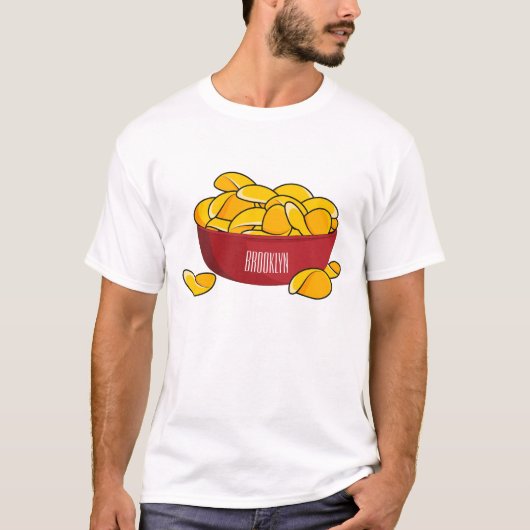 Aardappelchipafbeelding cartoon t-shirt (Voorkant)