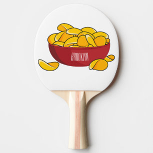 Aardappelchipafbeelding cartoon tafeltennisbatje