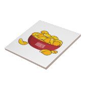 Aardappelchipafbeelding cartoon tegeltje (Zijkant)